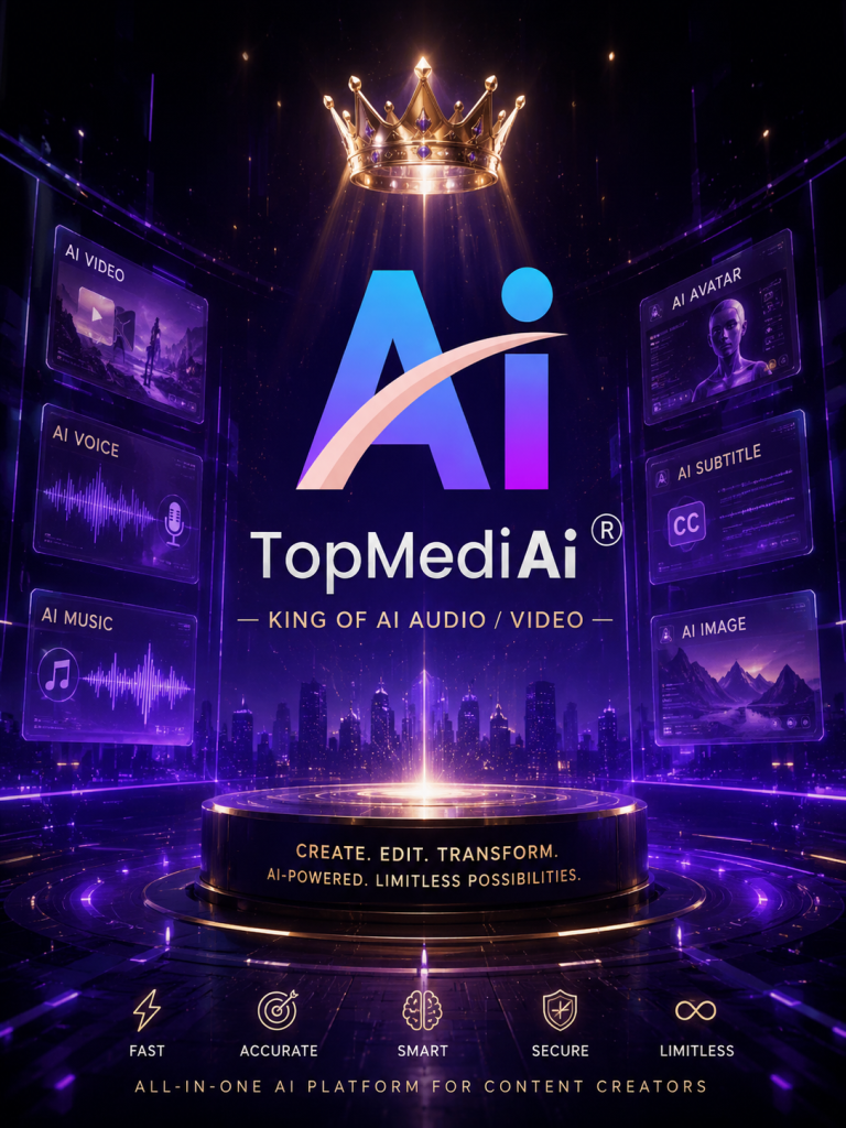 TopMediAI - King of AI Audio / Video content creation platform interface